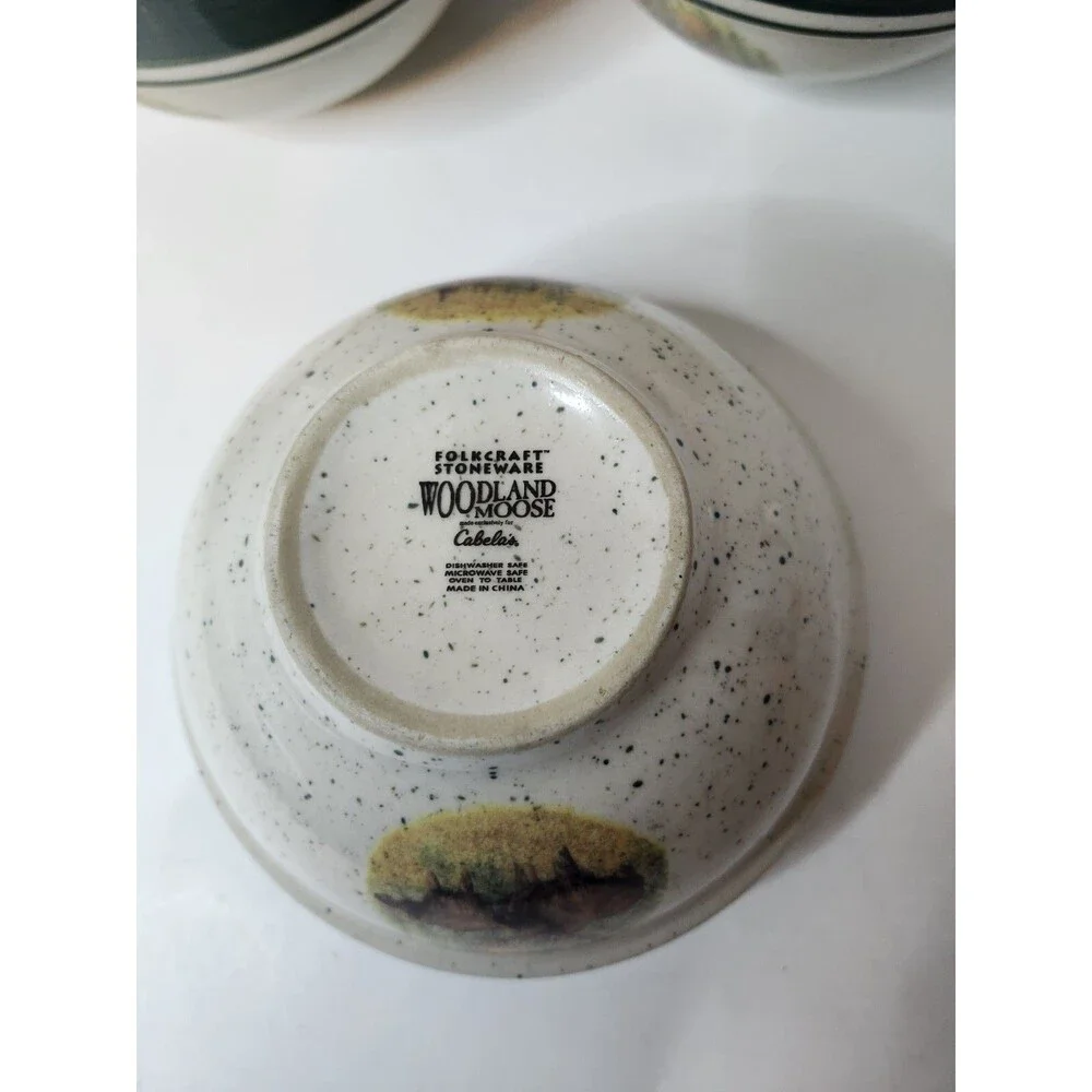 Cabela's Folkcraft Woodland Moose Soup Cereal Bowl